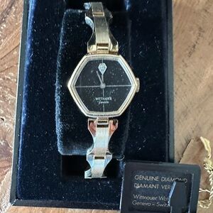 Vintage Woman’s Wittnauer Geneva Gold and Black Watch